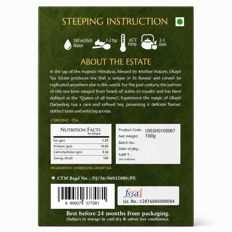 Okayti 1888 Emperor Green Tea 100g